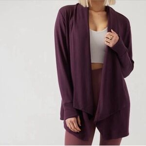 Athleta Pranayama wrap cardigan burgundy purple
